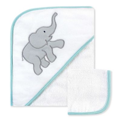 Luvable Friends&reg; 2-Piece Hooded Towel and Washcloth Set