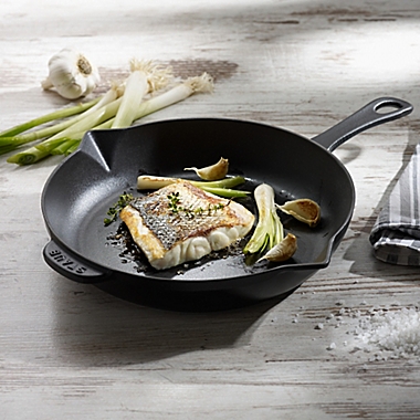 Staub&reg; 10.25-Inch Fry Pan with Helper Handle in Black. View a larger version of this product image.