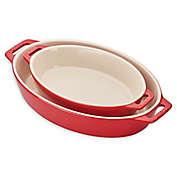 Staub&reg; Ceramics 2-Piece Oval Baking Dish Set in Cherry