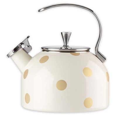 white and gold kettle