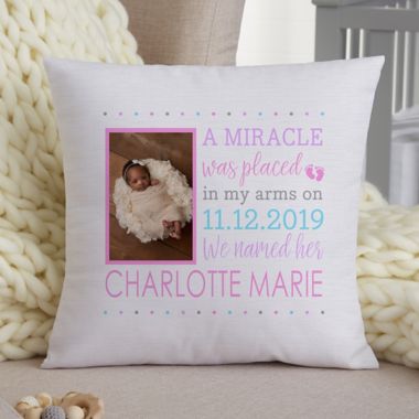 Baby Story Photo Keepsake Pillow. View a larger version of this product image.