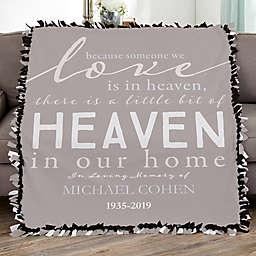 Heaven In Our Home Personalized 50-Inch x 60-Inch Tie Blanket