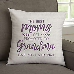 Promoted To Grandma Personalized 14-Inch Throw Pillow