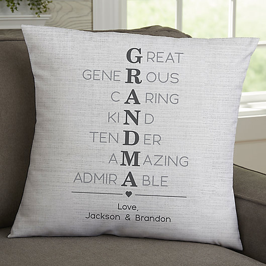 Alternate image 1 for Grandma Acronym Personalized Throw Pillow