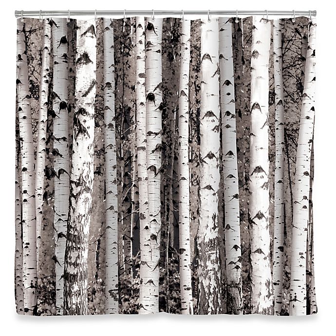 Kikkerland Design Birch Shower Curtain, Birch Shower Curtain