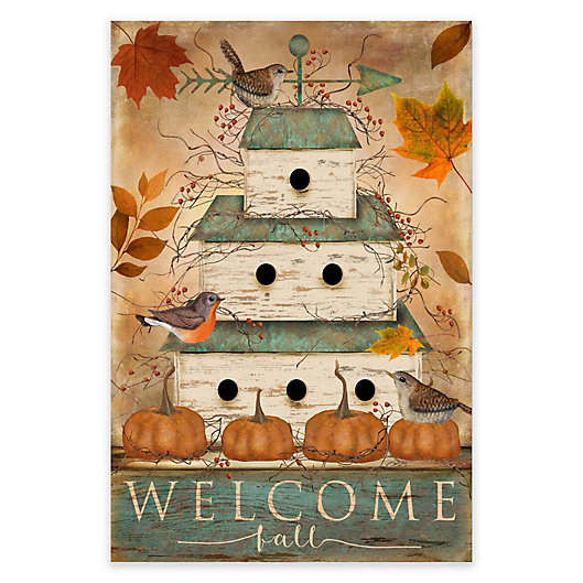Alternate image 1 for Courtside Market Welcome Fall Birdhouse 18-Inch x 24-Inch Gallery Art Decal