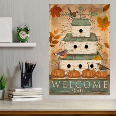 Courtside Market Welcome Fall Birdhouse 18-Inch x 24-Inch Gallery Art Decal. View a larger version of this product image.