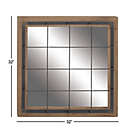 Alternate image 2 for Ridge Road Decor 32-Inch Square Grid Wall Mirror in Brown