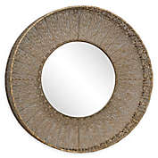 Ridge Road D&eacute;cor 27-Inch Ornate Floral Round Wall Mirror in Gold