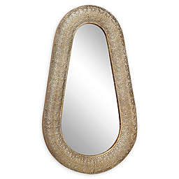 Ridge Road Décor Ornate Floral 44-Inch x 25-Inch Oval Wall Mirror in Gold