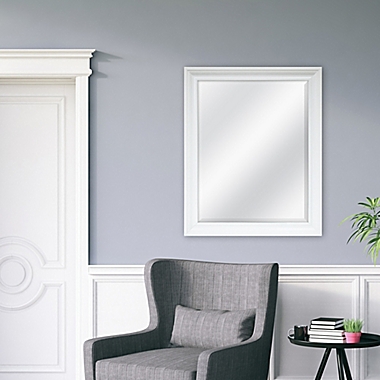 Decorative 26.5-Inch x 32.5-Inch Large Mirror in White. View a larger version of this product image.