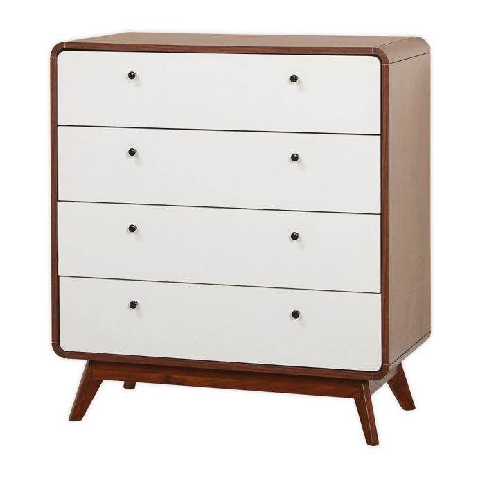 Cassie 4 Drawer Dresser In Walnut White Bed Bath Beyond