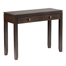 Simpli Home Cosmopolitan Solid Wood Console Sofa Table in Mahogany Brown