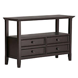 Simpli Home Amherst Solid Wood Console Sofa Table in Hickory Brown