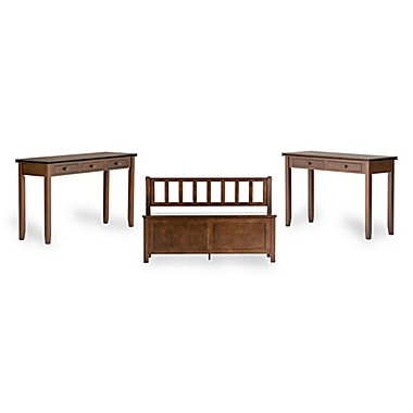 Simpli Home Artisan Solid Wood Console Sofa Table in Russet Brown. View a larger version of this product image.