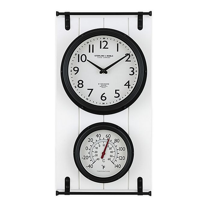 Sterling Noble Carriage House Indoor, Outdoor Clock And Thermometer