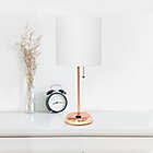 Alternate image 3 for Rose Gold Stick Table Lamp with Charging Outlet and White Fabric Shade