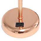 Alternate image 7 for Rose Gold Stick Table Lamp with Charging Outlet and White Fabric Shade