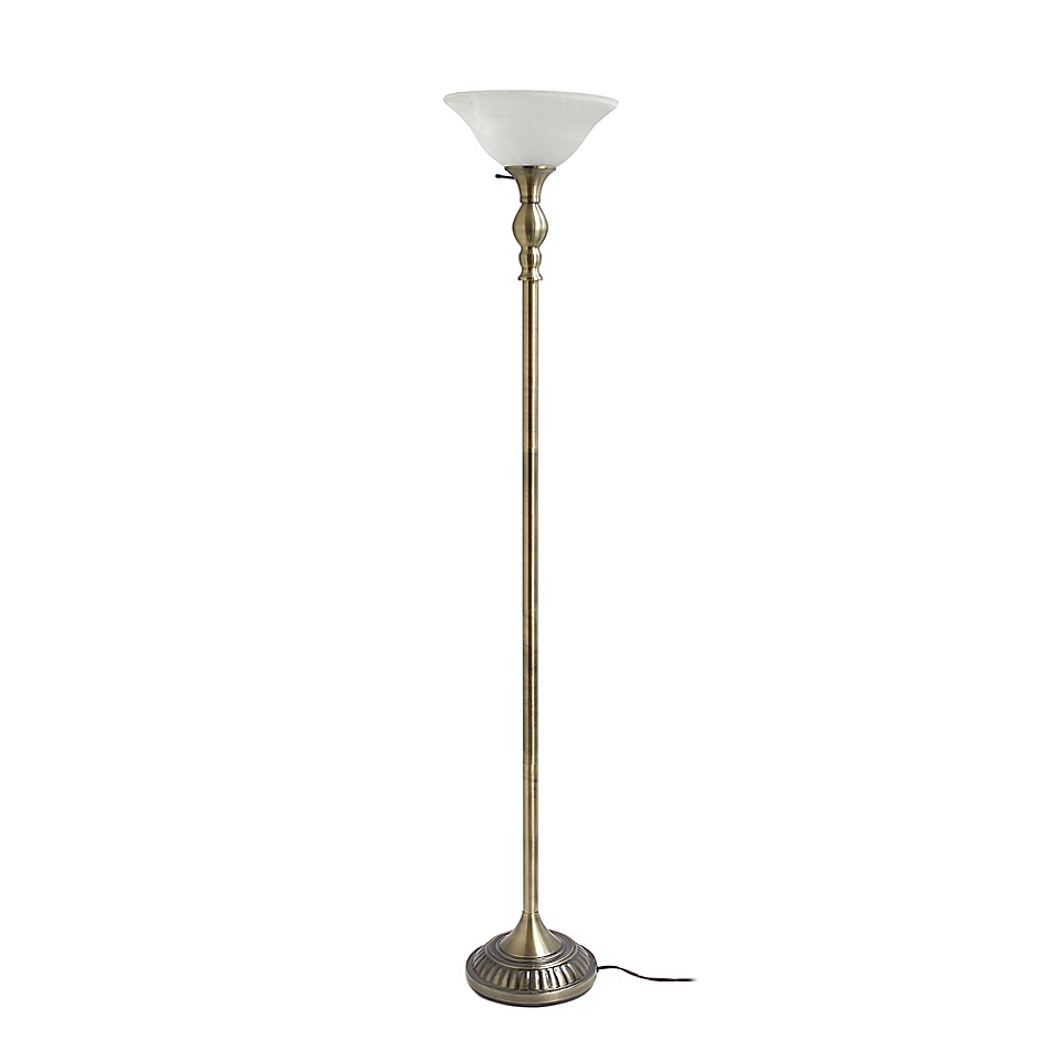 Elegant Designs Torchiere Floor Lamp In, Vintage Brass Floor Lamp With Glass Table