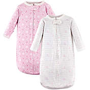 Hudson Baby&reg; Size 3-9M 2-Pack Script Wearable Blankets in Pink