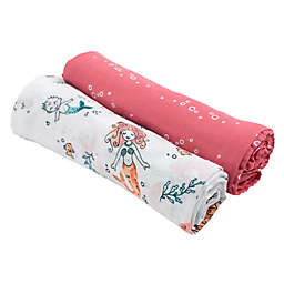 Bebe Au Lait® 2-Pack Mermaids and Bubbles Muslin Swaddle Blankets
