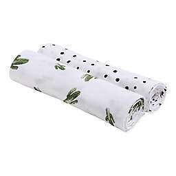 Bebe Au Lait® 2-Pack Saguaro and Dottie Muslin Swaddle Blankets in Black/White