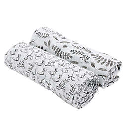 Bebe Au Lait® 2-Pack Just Be and Leaves Muslin Swaddle Blankets in Grey/White