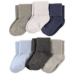 Luvable Friends® Size 12-24M 6-Pack Basic Cuff Socks in Grey