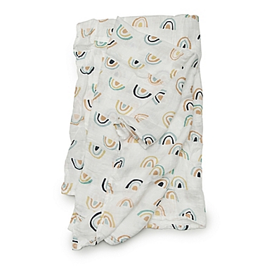 Loulou Lollipop Neutral Rainbow Swaddle Blanket. View a larger version of this product image.