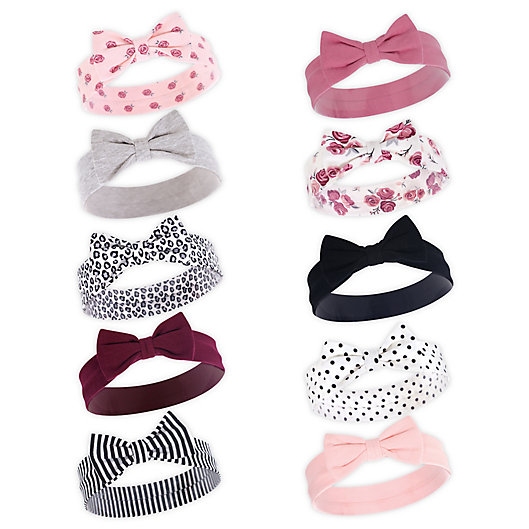 Alternate image 1 for Hudson Baby® 10-Pack Rose Bow Headbands