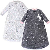 Hudson Baby&reg; Size 0-9M 2-Pack Unicorn Wearable Blankets in Grey