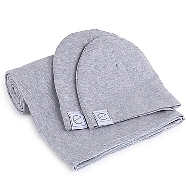 Ely&#39;s &amp; Co. Size NB &amp; 0-3M 3-Piece Swaddle &amp; Beanie Set in Heather Grey. View a larger version of this product image.