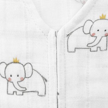 HALO&reg; SleepSack&reg; Medium Muslin Wearable Blanket in Pink Elephant Crown. View a larger version of this product image.