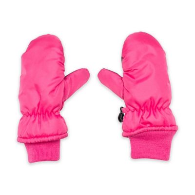 pink ski mittens