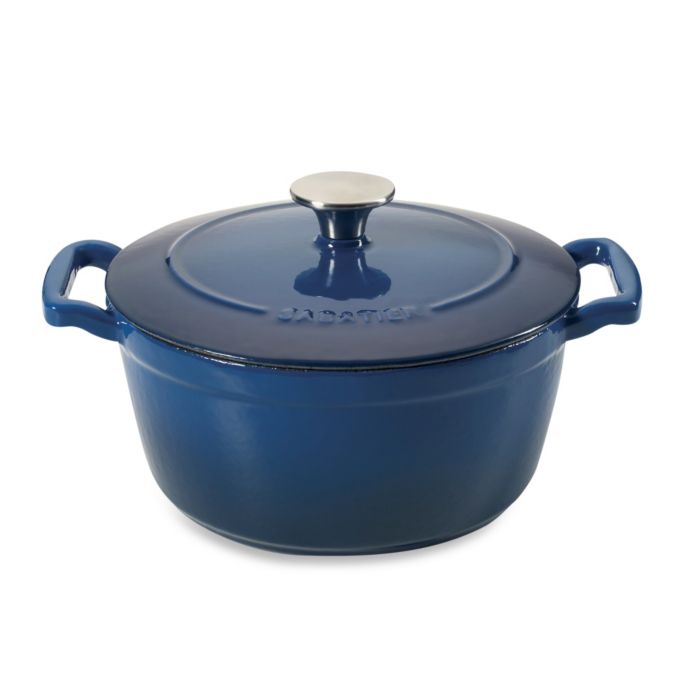 Sabatier® Porcelain Cast Iron Dutch Ovens in Blue | Bed Bath and Beyond ...