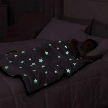 Therapedic&reg; Glow-in-the-Dark Reversible 6 lb. Weighted Throw Blanket in Grey. View a larger version of this product image.