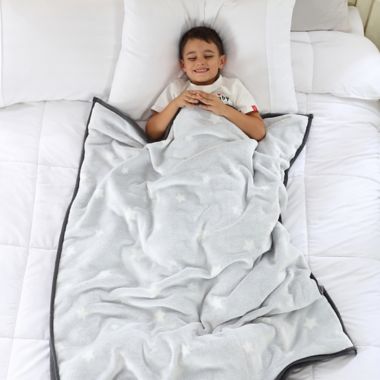 Therapedic&reg; Glow-in-the-Dark Reversible 6 lb. Weighted Throw Blanket in Grey. View a larger version of this product image.