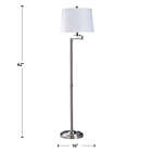 Alternate image 1 for W Home Swing Arm Floor Lamp in Brushed Nickel with White Shade