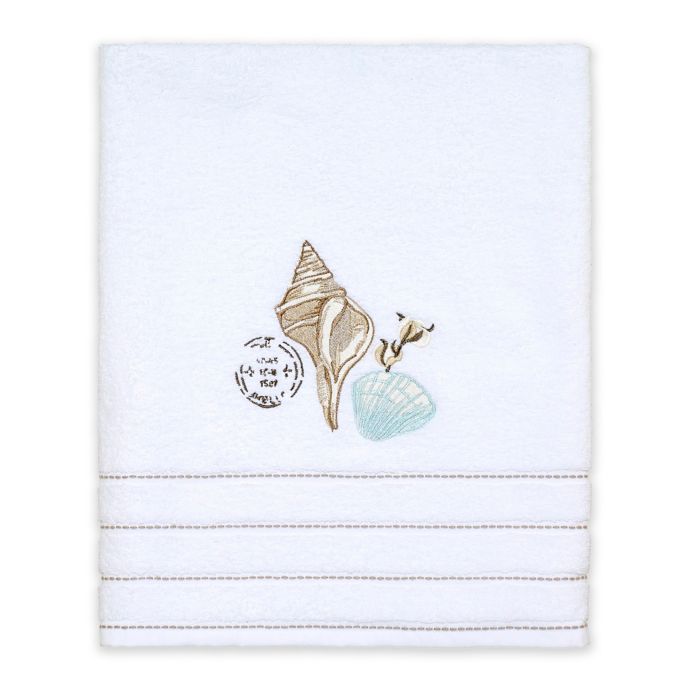Avanti Farmhouse Shell Bath Towel in White Bed Bath & Beyond