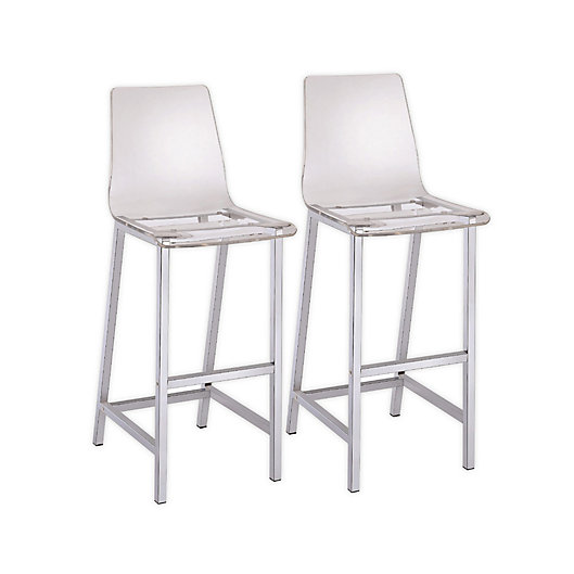 Gorley Clear Contemporary Bar Stools In, Miles Clear Acrylic Swivel Bar Stools