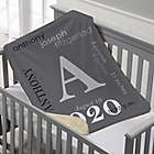 Alternate image 0 for All About Baby Boy Personalized 30-Inch x 40-Inch Sherpa Baby Blanket