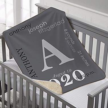 All About Baby Boy Personalized 30-Inch x 40-Inch Sherpa Baby Blanket. View a larger version of this product image.