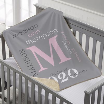 personalized sherpa baby blanket