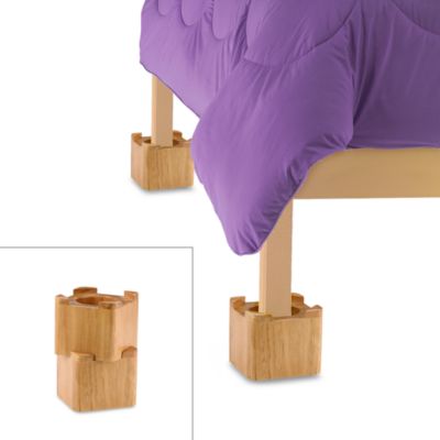 Blond Wooden Bed Lifts (Set of 4) | Bed Bath & Beyond