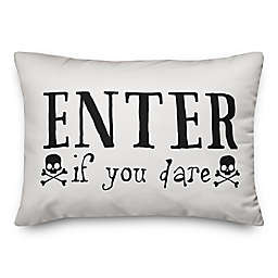 Designs Direct Enter if you Dare Oblong Throw Pillow in Black