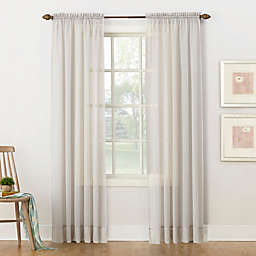No.918® Emily Voile 95-Inch Rod Pocket Sheer Window Curtain Panel in Silver Gray (Single)