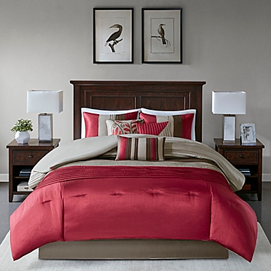 Madison Park Amherst 7-Piece King Comforter Set in Red. View a larger version of this product image.