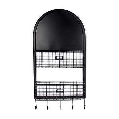 Bee & Willow&trade; Home 16.5-Inch x 31-Inch Metal Chalkboard and Shelves in Black. View a larger version of this product image.