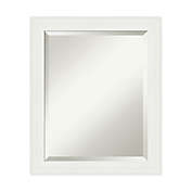 Amanti Art Vanity Narrow Framed Bathroom Vanity Mirror in White