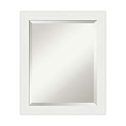 Amanti Art Vanity 19-Inch x 23-Inch Narrow Framed Bathroom Vanity Mirror in White